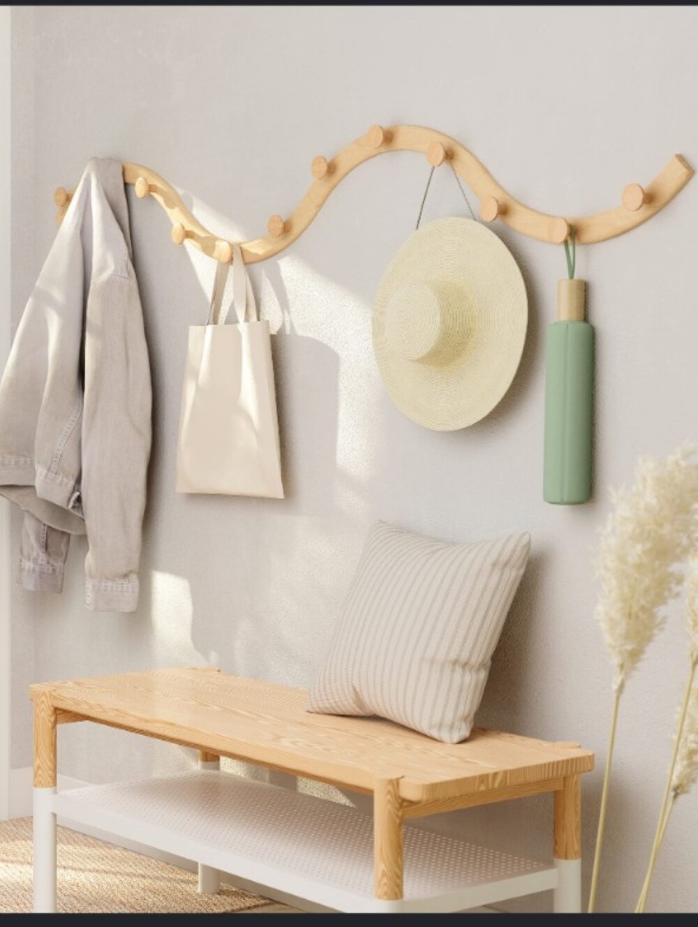 Umbra Slinka 12 Hook System - Natural Wood Tone